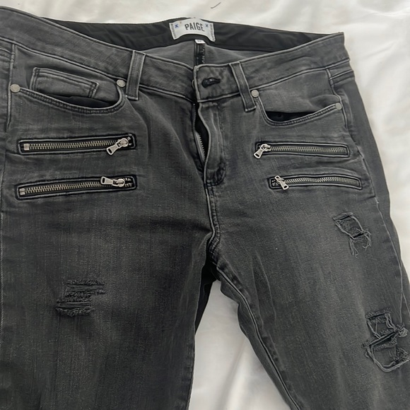 PAIGE
Edgemont Ultra-Skinny High-Rise Jeans, Smoke Gray size 32 - Picture 2 of 6